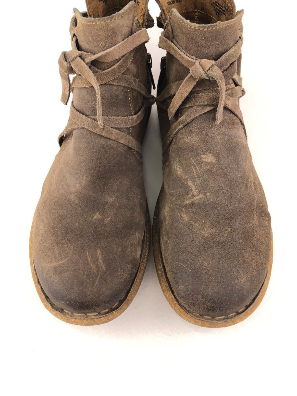 Born Tarkiln Brown Distressed Suede Ankle Boots 8.5 - Picture 12 of 12